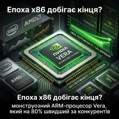 Nvidia уничтожает x86: новый ARM-процессор Vera оказался на 80% быстрее традиционных чипов