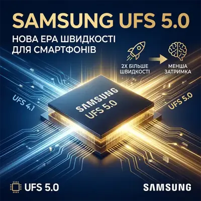 Прощавай, затримка AI: Samsung розкрила характеристики мобільної пам'яті UFS 5.0