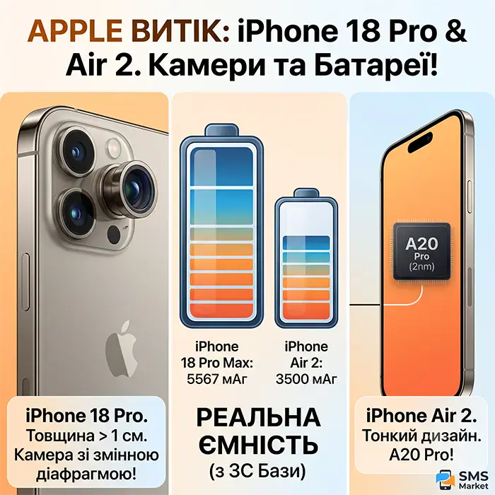 Прощавай, тонкий профіль: чому iPhone 18 Pro розтовстіє на 2 мм і які акумулятори затвердила Apple
