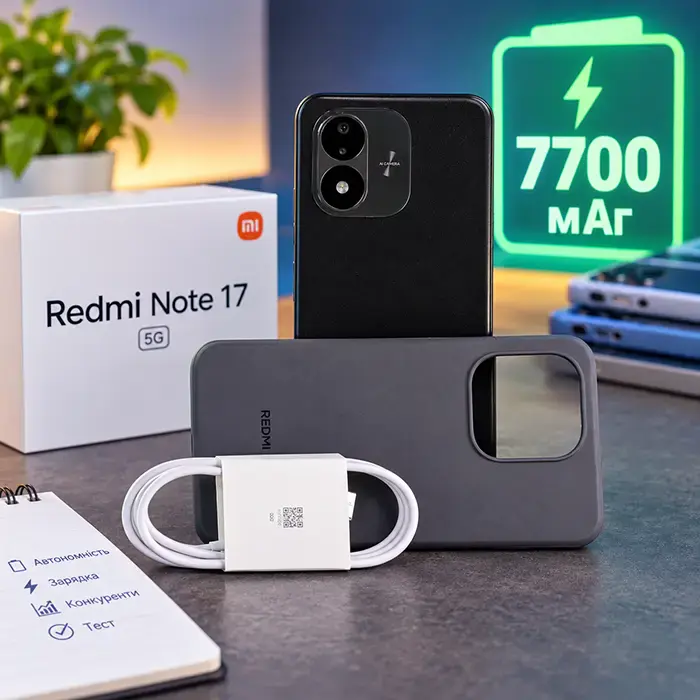 Реальная автономность Redmi Note 17 (5G и 4G): замеры 7700 мАч, тест 45 Вт и сухая статистика