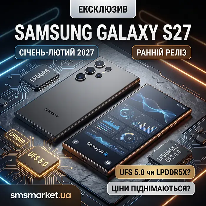 Ранній анонс Galaxy S27 та криза пам'яті: чому нові флагмани Samsung коштуватимуть дорожче