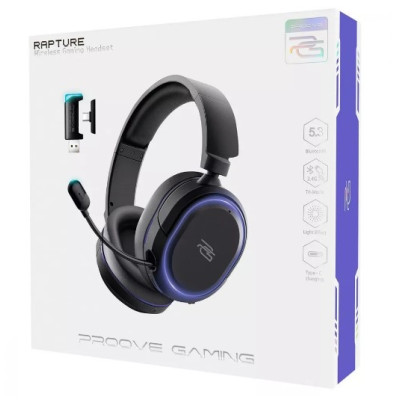 Беспроводная игровая гарнитура PC Proove Gaming Rapture BT Black, Черные