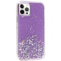 Чехол накладка Star Glitter iPhone 12/12 Pro Сиреневая