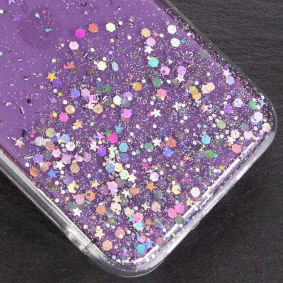 Чехол накладка Star Glitter iPhone 12/12 Pro Сиреневая