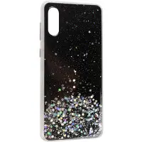 Чехол накладка Star Glitter Samsung A022 (A02) Черная