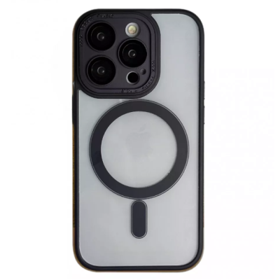 Чехол накладка Protective Camera Clear iPhone 15 Pro Max Черная