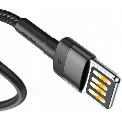 Кабель дата Baseus Cafule Lightning SE 1м Чёрно-серый