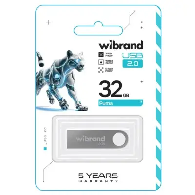 USB 32Gb Wibrand Puma USB 2.0 Срібна USB 32Gb Wibrand Puma USB 2.0 Срібна