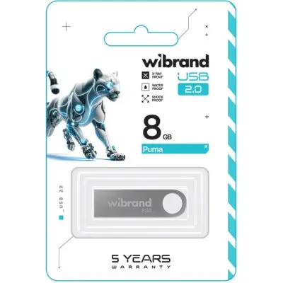 USB 8Gb Wibrand Puma USB 2.0 Серебряная USB 8Gb Wibrand Puma USB 2.0 Серебряная