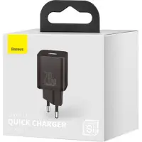 Сетевое зарядное устройство Baseus Super Si 20W PD Black, Чёрный Сетевое зарядное устройство Baseus Super Si 20W PD Black, Чёрный