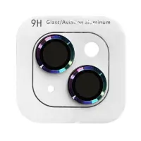 Захисне скло на камеру Metal iPhone 14/14 Plus Бузкове (Rainbow)