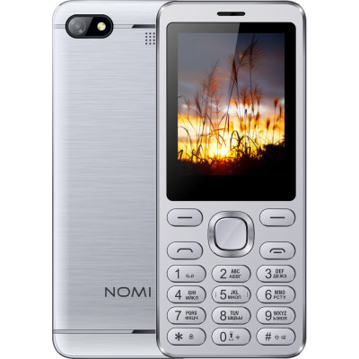 Кнопковий телефон Nomi i2411 Silver, сірий
