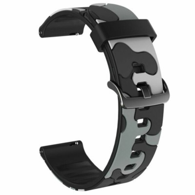 Ремешок Amazfit Bip Силікон Принт Камуфляж Черно-серый