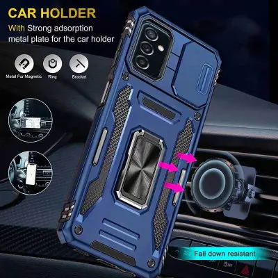 Чехол накладка Camshield Army Ring Samsung A346 (A34 5G) Синяя