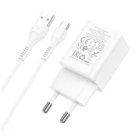 Сетевое зарядное устройство Hoco N26 1USB/18W/QC 3.0 + Type-C White, Белый Сетевое зарядное устройство Hoco N26 1USB/18W/QC 3.0 + Type-C White, Белый
