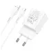 Сетевое зарядное устройство Hoco N26 1USB/18W/QC 3.0 + Type-C White, Белый