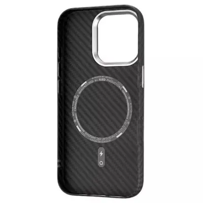 Чехол накладка Carbon MagSafe iPhone 14 Чорна