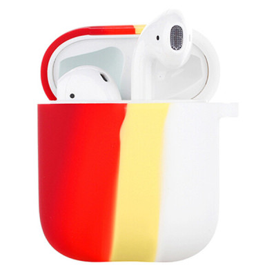 Чехол для наушников AirPods 1/2 Colorfull Красный/Белый