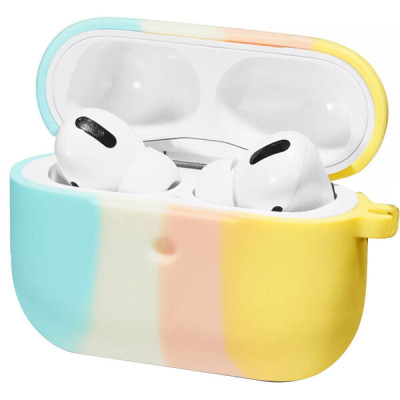 Чохол для навушників AirPods Pro Colorfull Блакитний/Жовтий