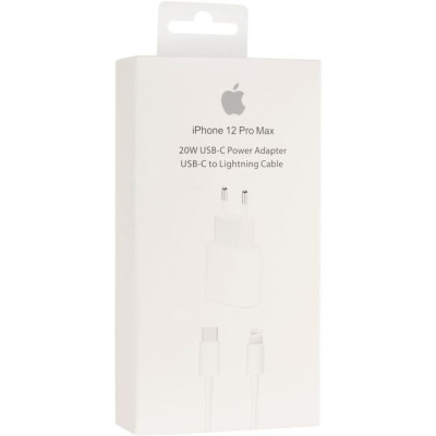 Мережевий зарядний пристрій Apple Power + Кабель Type-C to Lightning 20W White, Білий