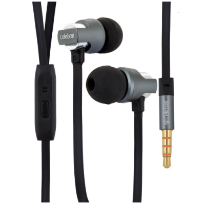 Проводные вакуумные наушники Celebrat C8 Super Bass Black, черный