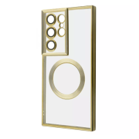 Чехол накладка Wave Metal MagSafe Samsung S918 (S23 Ultra) Золотая