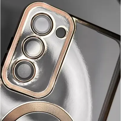 Чехол накладка Wave Metal MagSafe Samsung S918 (S23 Ultra) Золотая Чехол накладка Wave Metal MagSafe Samsung S918 (S23 Ultra) Золотая