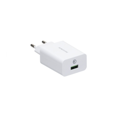 Мережевий зарядний пристрій Borofone 1USB BA21A Type-C QC3.0 White, Білий