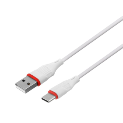 Мережевий зарядний пристрій Borofone 1USB BA21A Type-C QC3.0 White, Білий