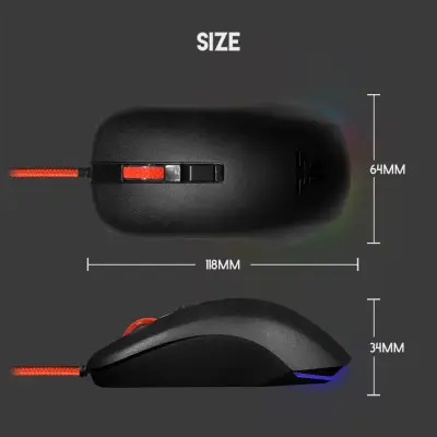 Проводная Мышь USB Fantech G13 Black, Чорний