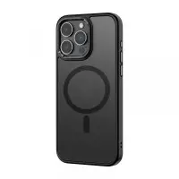 Чехол накладка Rock Metal-Lens MagSafe iPhone 15 Pro Max Черная (Titanium)