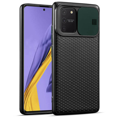 Чехол накладка Camshield Samsung G770 (S10 Lite) Черная/Темно-зеленая