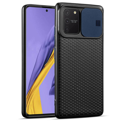 Чехол накладка Camshield Samsung G770 (S10 Lite) Черная/Синяя