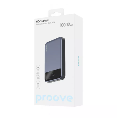 Универсальная мобильная батарея Повербанк Proove Hoodman Magnetic 10000mAh 20W Серый