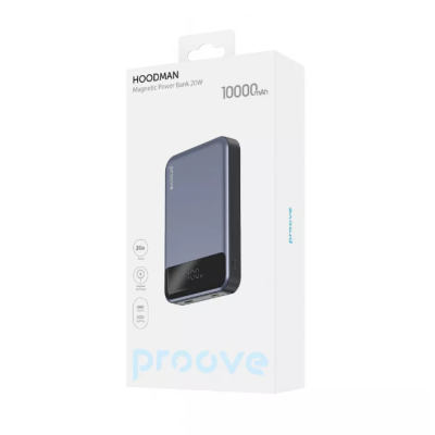 Універсальна мобільна батарея Повербанк Proove Hoodman Magnetic 10000mAh 20W Сірий