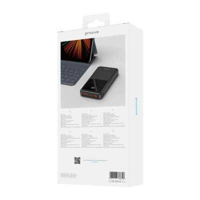 Універсальна мобільна батарея Повербанк Proove Illuminator 10000mAh 22.5W Чорний