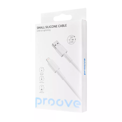 Кабель Proove Small Silicone Lightning 1м Білий