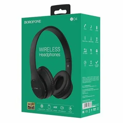 Беспроводные наушники с микрофоном Borofone B04 Black, черный Беспроводные наушники с микрофоном Borofone B04 Black, черный