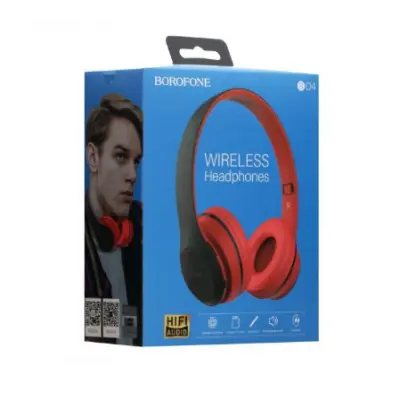 Беспроводные наушники с микрофоном Borofone B04 Red, красный Беспроводные наушники с микрофоном Borofone B04 Red, красный