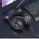 Накладні ігрові навушники-гарнітура з мікрофоном PC Hoco W107 Cute Cat Рожеві