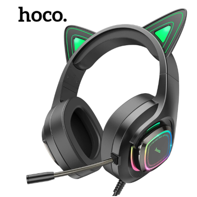HF Навушники Hoco W107 Cute Cat Зелені