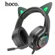 Накладні ігрові навушники-гарнітура з мікрофоном PC Hoco W107 Cute Cat Зелені