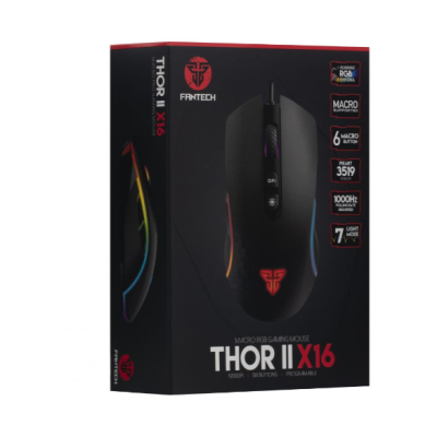 Провідна Миша USB Fantech X16 Thor II Black, Чорний