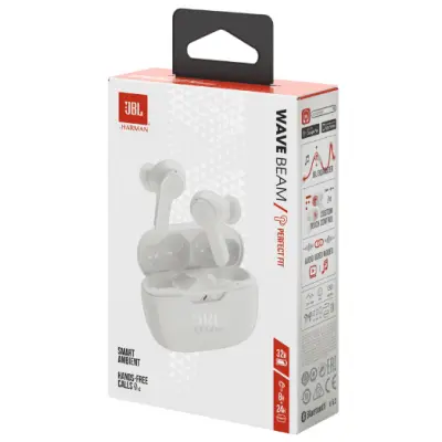 BT Навушники JBL Wave Beam Білі BT Навушники JBL Wave Beam Білі