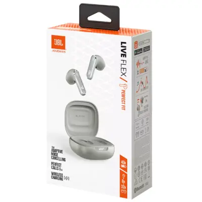 BT Навушники JBL Live Flex Silver, Серебристые BT Навушники JBL Live Flex Silver, Серебристые