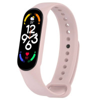 Ремешок Силикон Mi Band 3/4/5/6/7 Розовый  (Light Flamingo)