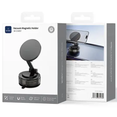 Автотримач WiWU Wi-CH057 Vacuum Magnetic Чорний Автотримач WiWU Wi-CH057 Vacuum Magnetic Чорний
