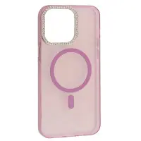 Чехол Накладка Mirage Heart MagSafe iPhone 12 Pro Max Розовая