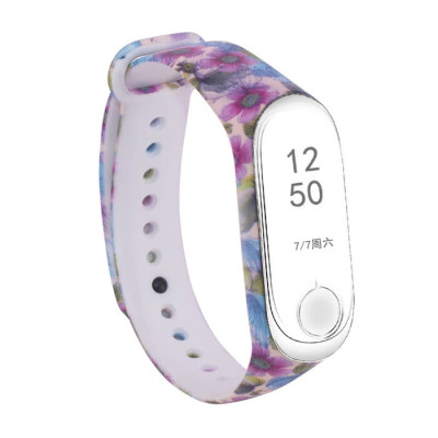Ремешок Принт Mi Band 3/4 Фиалковые Цветы