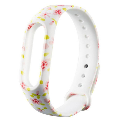 Ремешок Принт Mi Band 3/4 Розовые Цветы